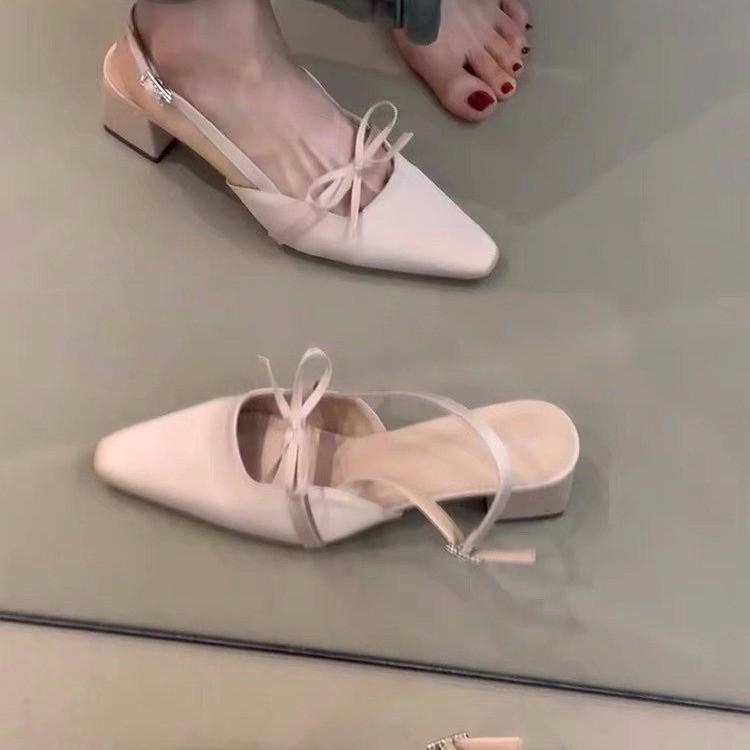 Fashion Summer Cover Toe Women Sandals Casual Butterfly-knot Shoes Ladies Elegant Dress Thick Heel Sandalias