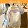 Simple Color Blocking Strap Decor Student Large Capacity Backpack For College Students