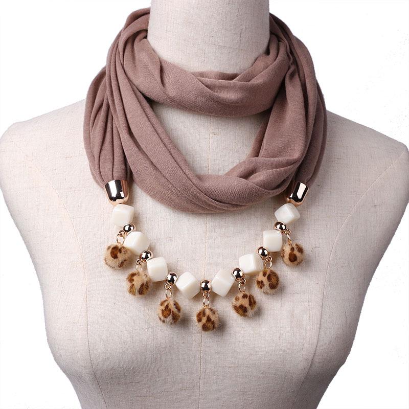 Small Fur Ball Necklace Scarf Women's Spring Autumn Winter Fashion Scarf