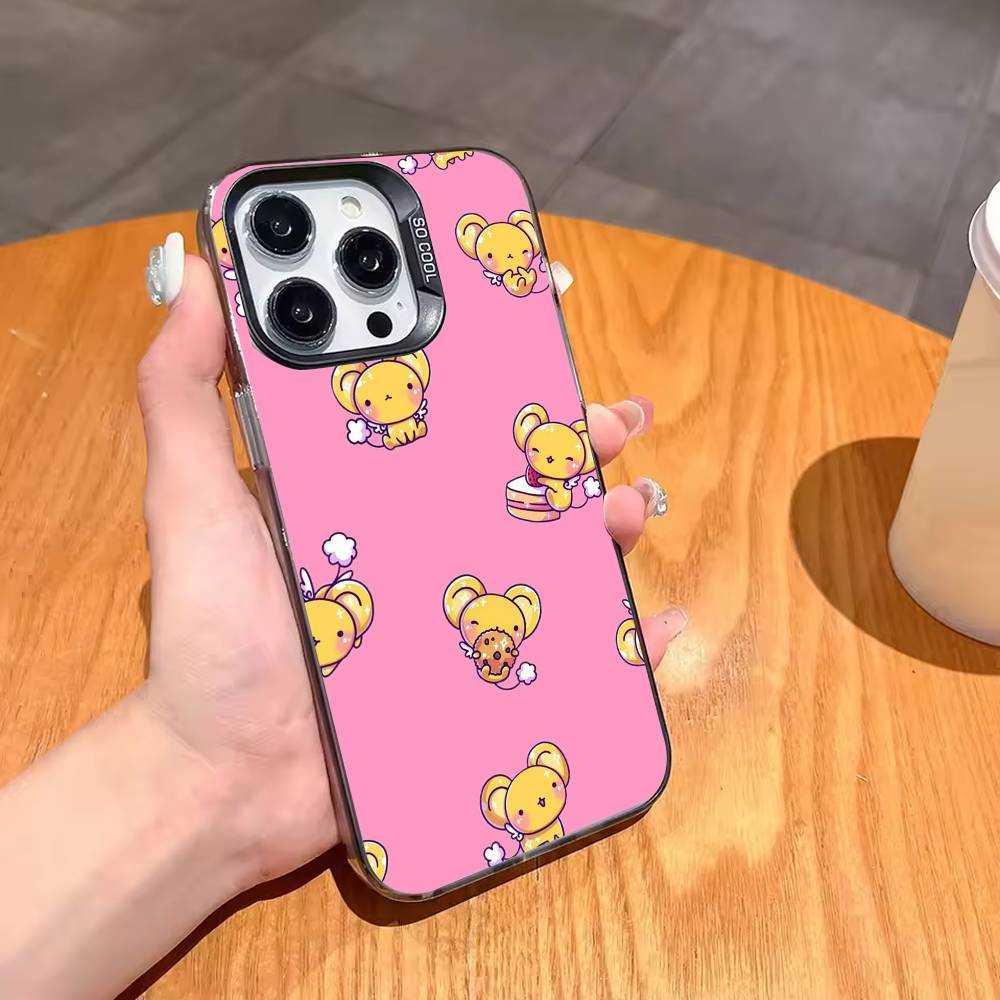 Card C-Captor Anime S-Sakura Phone Case For iPhone17,16,15,14,13,12,11,Pro,MAX Gray Matte Silicone Black Cover