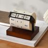Rotary Calendar Desk Calendar Wood Wheeling Calendar Month Week Day Date Display for Home and Office