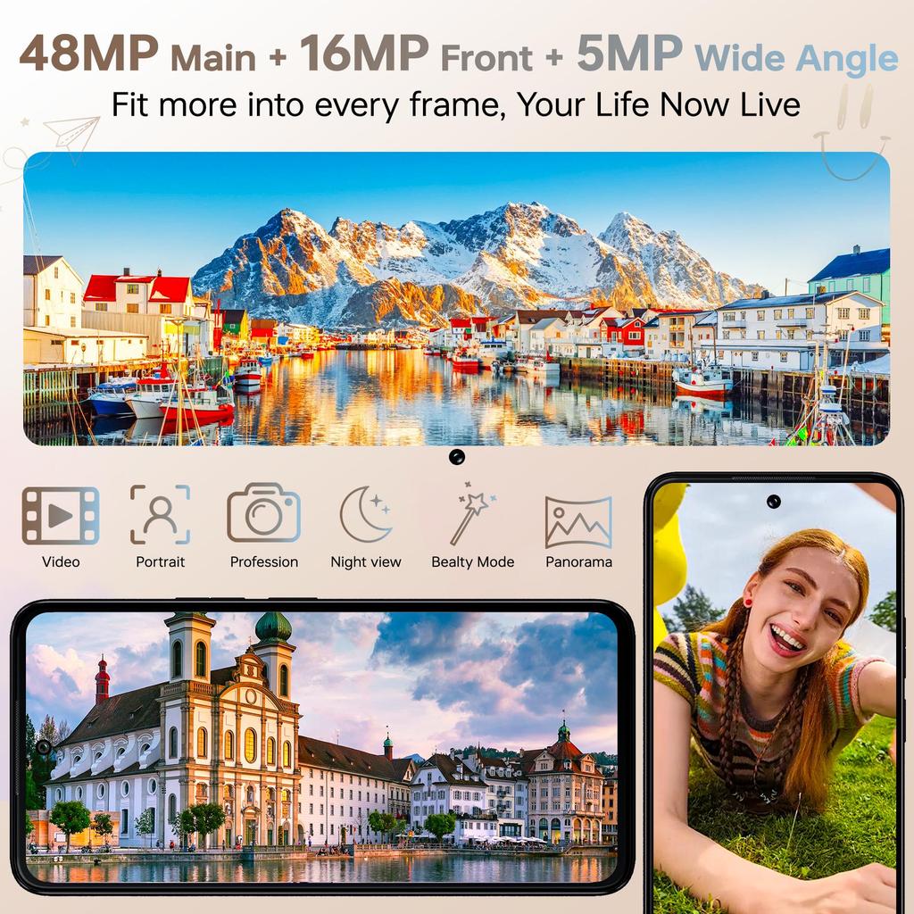 Cubot Note 60 Smartphone - 7.2 Inch 120Hz Display, 7000mAh, 16GB+128GB Android 15, 48MP Camera, 4G Dual SIM/Face ID/NFC/GPS/Dual Speakers