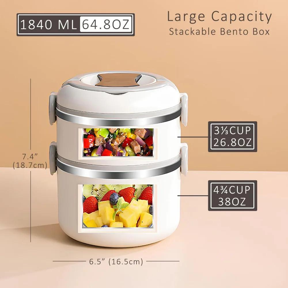 Thermal Insulation Lunch Box Stainless Steel Large Hot Food Thermos Storage Container Work Picnic Portable Vacuum Kid Lunch Box