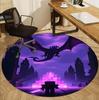 Gamer Pattern Round Rug, Indoor/Outdoor Mat, for Picnic, Gameroom, Bedroom, Office, Living Room, Home Decor Carpet, Birthday Gift