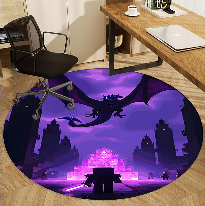 Gamer Pattern Round Rug, Indoor/Outdoor Mat, for Picnic, Gameroom, Bedroom, Office, Living Room, Home Decor Carpet, Birthday Gift