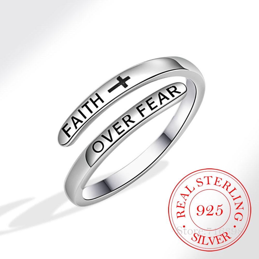 

925 Sterling Silver Black Letters Cross Finger Rings For Women Wedding Party Jewelry Gift Accessories Money 925 One Size