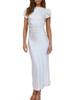 Elegant Satin One-Shoulder Fishtail Dress - Backless Slim Fit Design