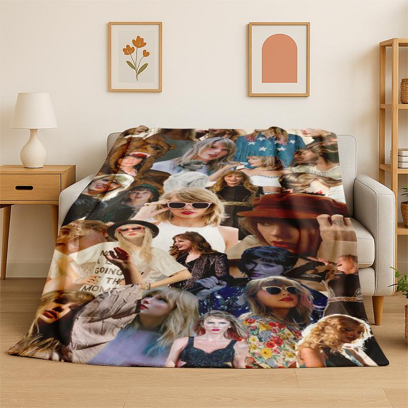 

Singer T-Taylor Singer Music Flannel Blanket Soft Warm Throw Blanket for Bedroom Living Room Bed Travel Camping Picnic Gift 75x90cm