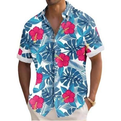 Men'S Hawaiian Short Sleeve Shirt Printed Fashion Casual Beach Shirt