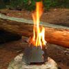 Ultraleichter, zusammenklappbarer Holzofen aus Edelstahl mit Mini-Alkoholkocher für Camping, Angeln, Wandern