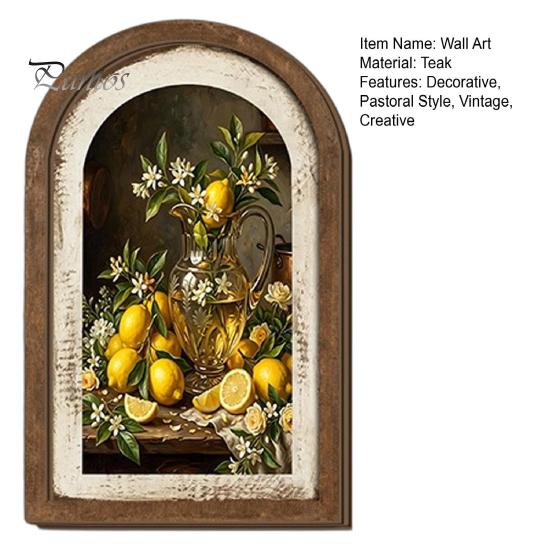 Nordische Heimwanddekoration Zitrone Bogenkunstdekor, Pastorale Blumen Holzschild, Einweihungsgeschenk für neuen Stil Küche Schlafzimmer Wohnzimmer