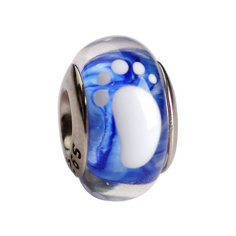 Original Copper Murano Glass Charm Colorful Footprint Cute Cat Claw Charm For Necklace Bracelet Diy Women Jewelry