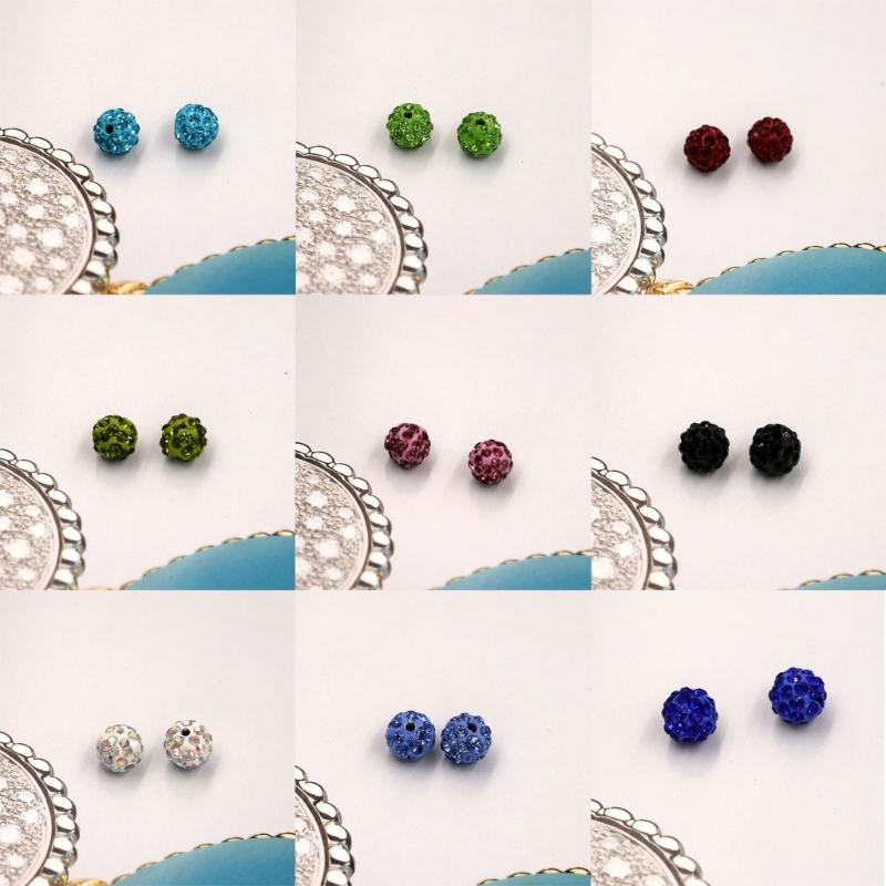 Set of 100 Assorted Color Craft Beads 10mm Disco Ball Clay Bead Jewelry Supplies