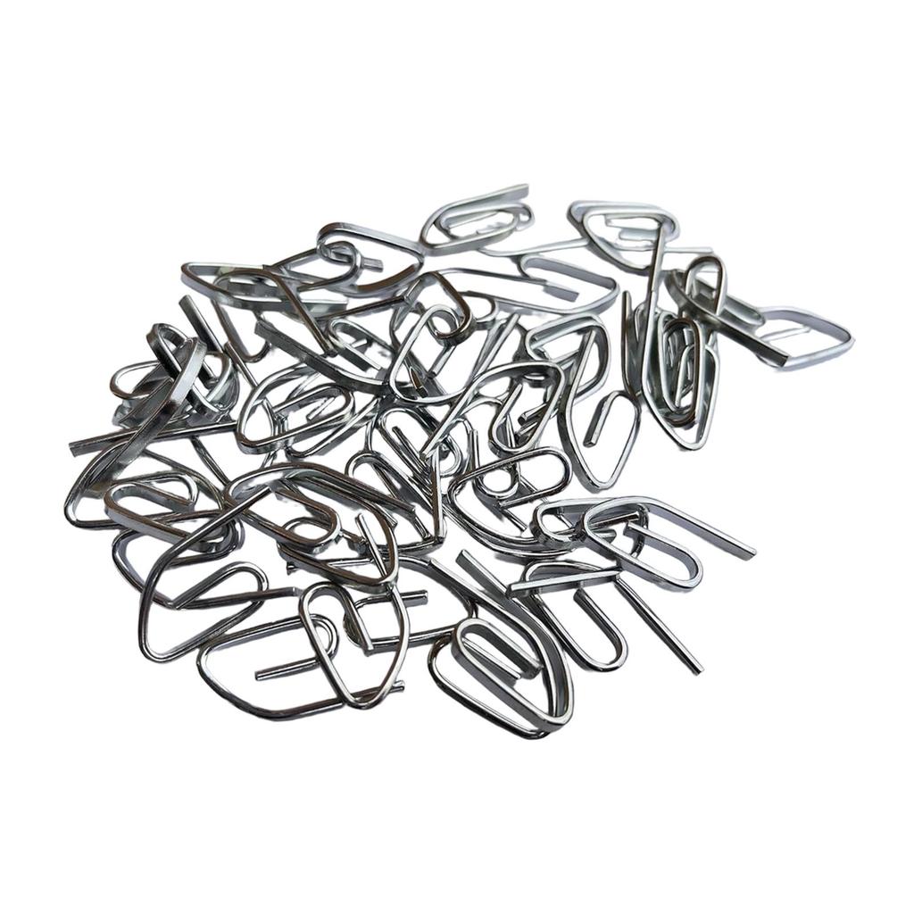 50Pcs Metal Curtain Hooks Heavy Duty Easy to Install Convenient for Hanging