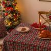 Christmas Snowflake Plaid Tablecloth Rectangular Decorative Fabric Table Cover Dining Coffee