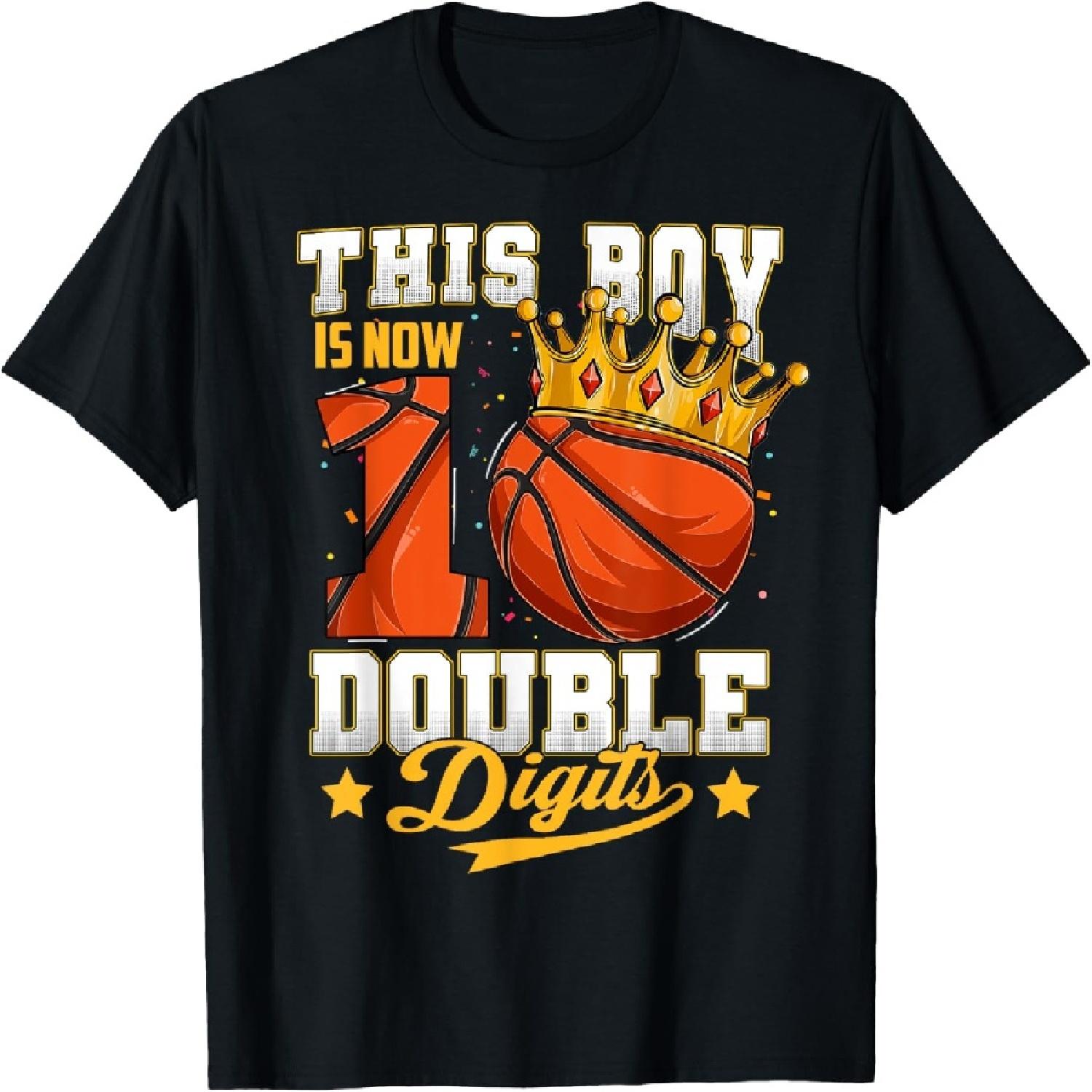 Эта футболка на день рождения для мальчика, десять лет, десять, баскетбол, 10 лет XXXXXL разноцветный