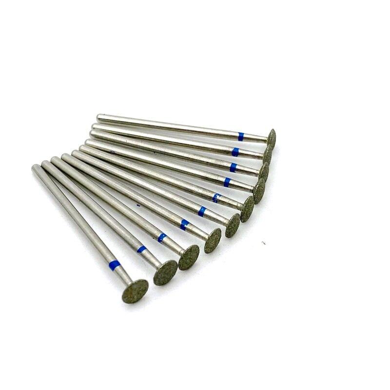 10pcs/set Dental Part Electroplated Diamond Point Polisher Dental HP Diamond Burs HP Rotary Bur Set Dental Lab Nail Drill Bits