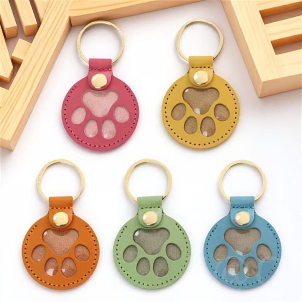 Puppy Pet Hair Storage Bag Keyring Dogs Paw Pendant Cute Pet Hair Keychain  Hanging Accessory