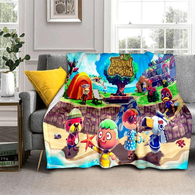 Cartoon Animal Crossing New Horizons Soft Plush Blanket,Flannel Blanket Throw Blanket for Living Room Bedroom Sofa Cover Child