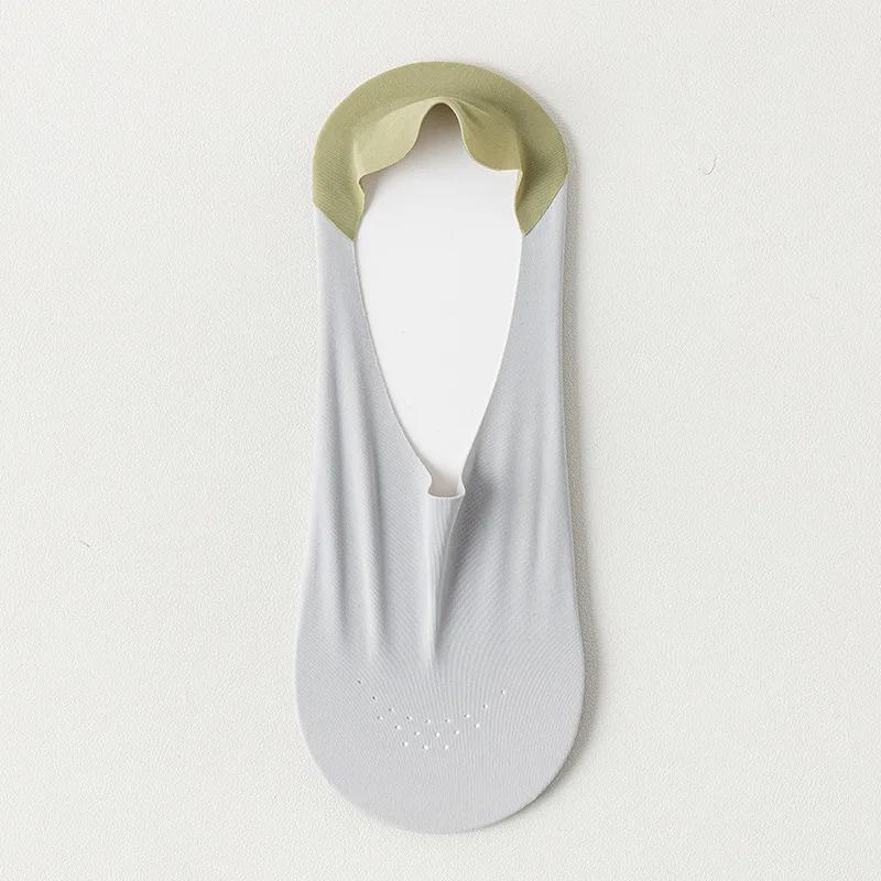 Silicone Invisible No Show Socks Sox Non-slip Sock Slippers Mesh Breathable Low Cut Boat Socks Men Male Seamless Ice Silk Summer