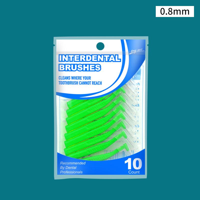 10Pcs Orthodontic Interdental Brushes Steel Wire Push-Pull Toothbrush for Oral Hygiene Food Remover Whitening Cleaner