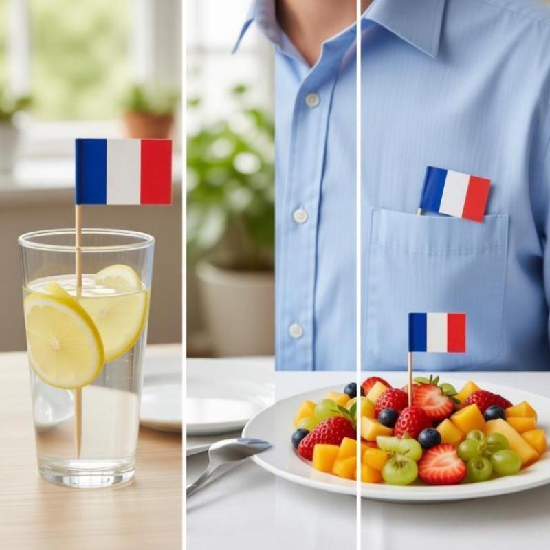 100 Pezzi, Bandierine Stuzzicadenti Francia, Articoli per Feste Francesi, Stuzzicadenti Bandierina Antipasti, Articoli per Feste di Ringraziamento Natale