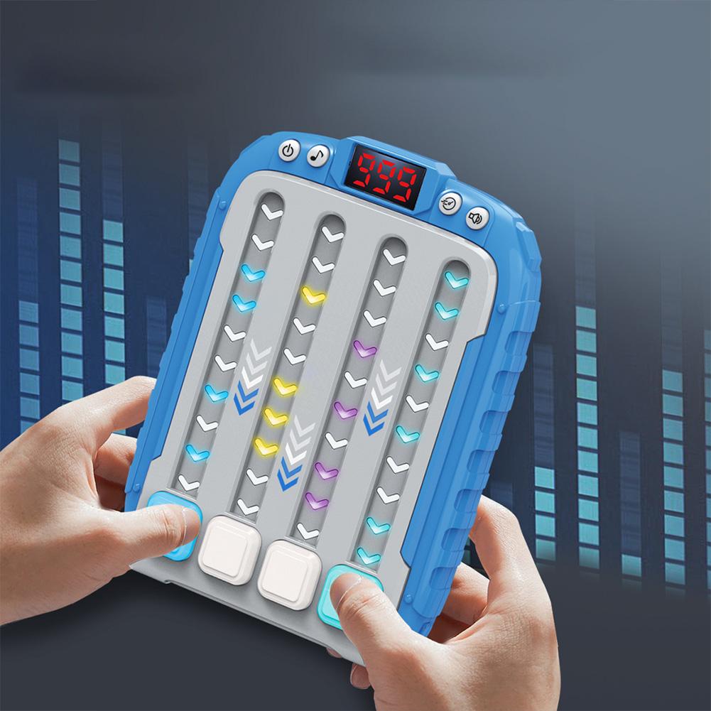 Handheld Electronic Music Rhythm Game Machine Light Up Stress Relief Quick Push Toy With Music 3 Speed Gifts For Girls Boys