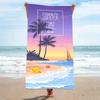 Tropical Palm Tree Print Microfiber Beach Towel Quick Dry Sand Free with Summer Paradise Design for Swimming Travel