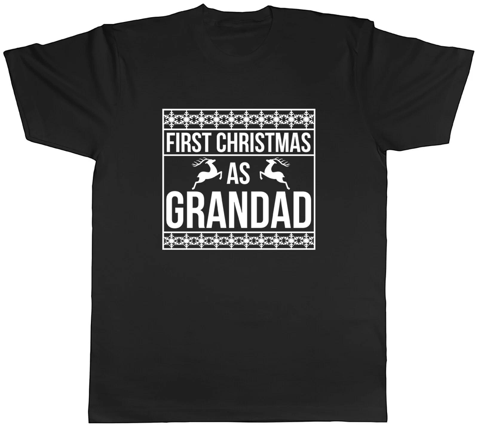 First Christmas As Grandad Mens Unisex T-Shirt Tee S