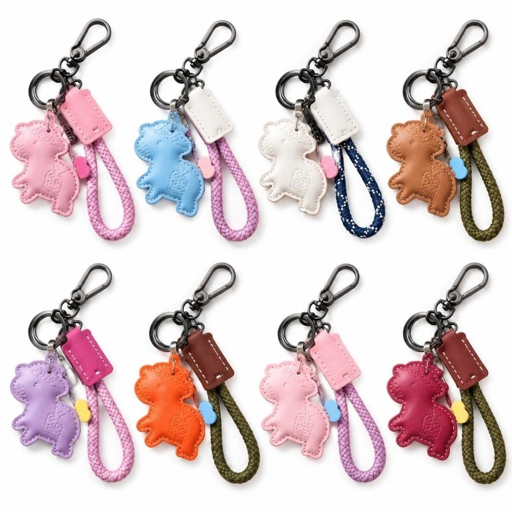 Cartoon Pu Sheep Keychain Wrist Strap Goat Car Keychain Cute Car Key Ring Year of The Horse