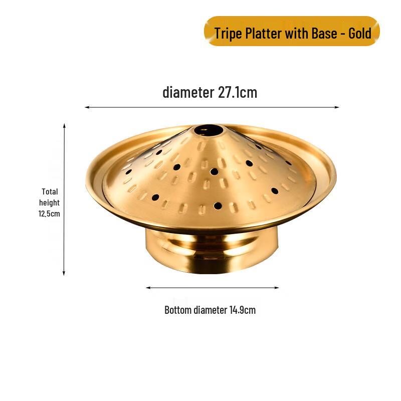 Golden Hotpot Dry Ice Serving Plate with Base