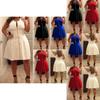 Moda L-6xl Plus Donna Scollo a Barca Abito Corto Mini per Cocktail Serata Festa Stile Elegante