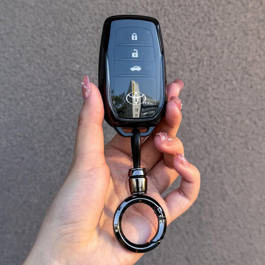 NBNQ8 TPU Shell Fob for Toyota Rav4 Camry 50 LC200 Kruzak Land Cruiser Corolla Yaris Cross Smart Key Cover Holder Case Accessories
