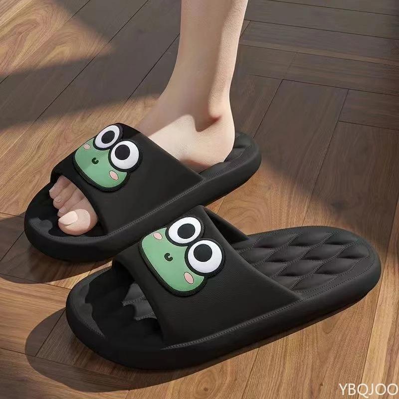 Fashion Summer Women's Slippers Cute Frog Home Anti slip Shoes Couple thick soled sandals Anti odor Mens ladies bathroom slipper Zapatos