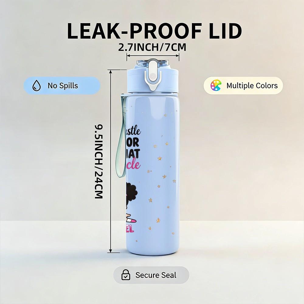 1PC Girl Power Sarcastic Feminist Quote 750ml Color Plastic Sports Water Bottle Leakproof Flip Straw Lid Suitable for Sports Office Home Use