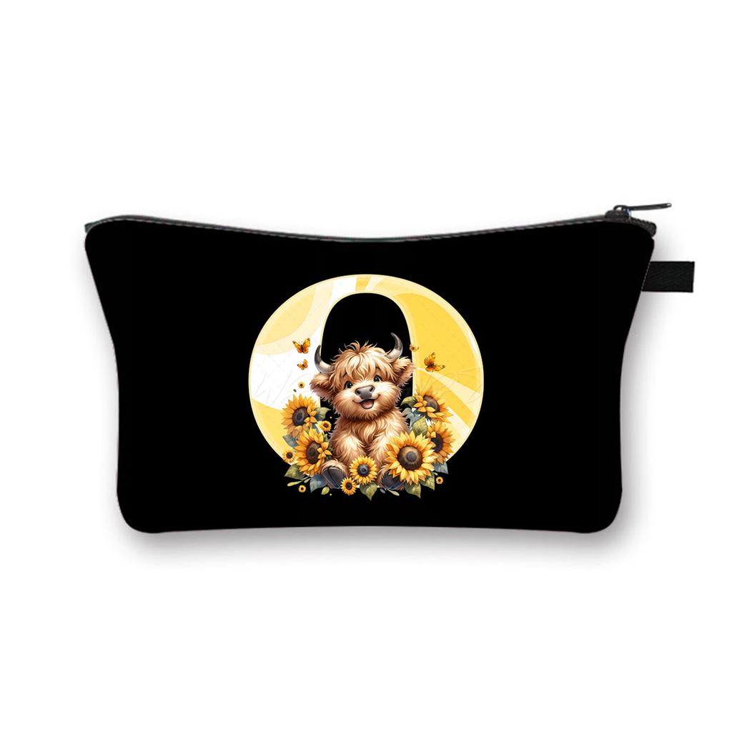 Letter printing primary school students stationery zipper pencil bag change bag multi-functional cosmetic bag storage bag