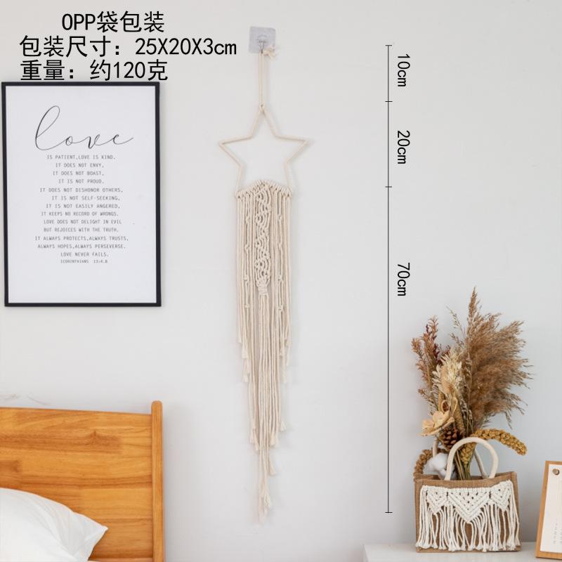 Nordic Woven Tapestry Dreamcatcher Handmade Wall Hanging Home Decor Star and Moon Decorative Hanging Cloth
