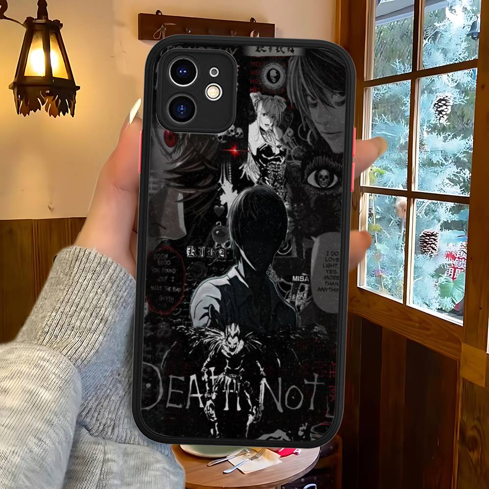 D-Death Note Matný poloprůhledný kryt na telefon Pro Iphone 16 ProMax 15 14 13 12 11 X XS PRO Plus