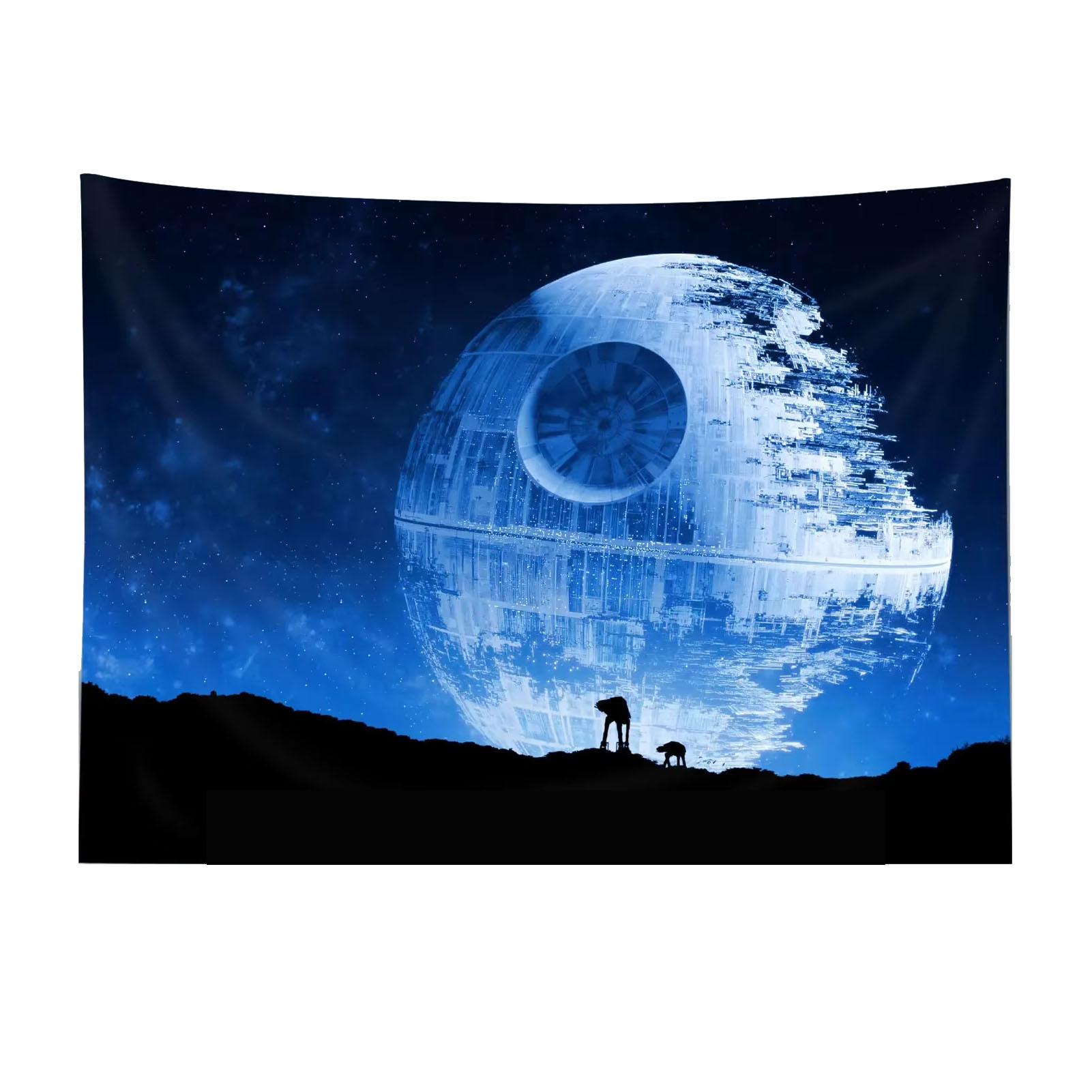 

Death Planet Tapestry | Blue Galaxy Space Wall Art | Bedroom Living Room Dorm Decor (Flat Print) 40X60CM