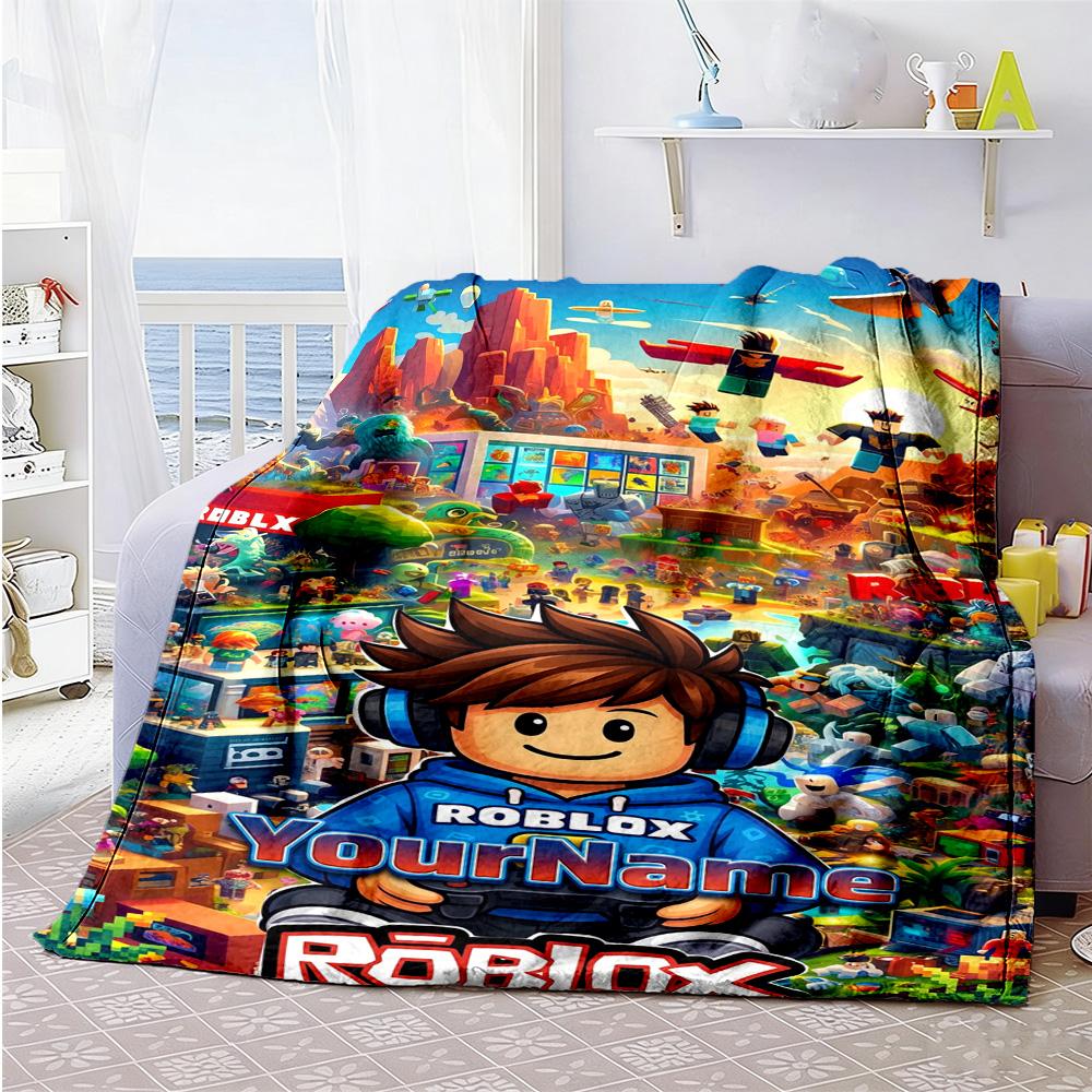 Roblox 482 Personalized Name Blanket Lightweight Personalized Blanket Warmthful Decor Throw For Living Room Office Chair Sofa Couch All-Season Use