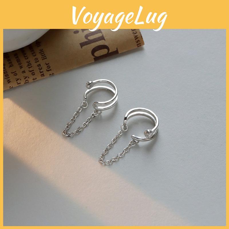 Třpytivý diamant Personalizovaný dvouvrstvý řetízek Studený styl Klips na ucho Muži Ženy