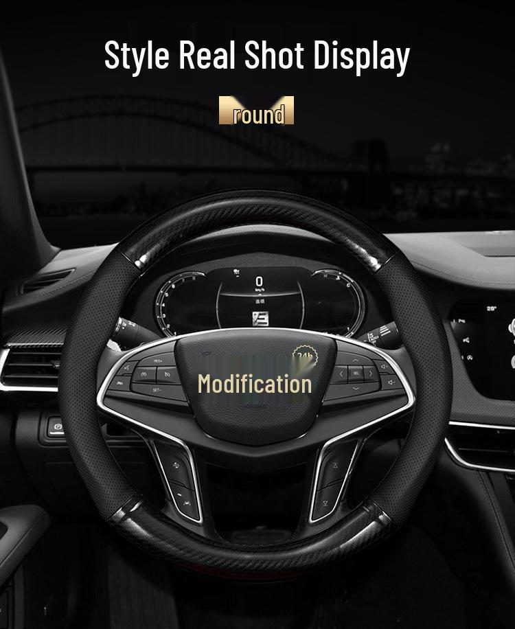 Hong Kong Spec Honda Freed GB5/GB3/GP3 Carbon Fiber Steering Wheel Cover with Genuine Leather.