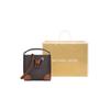 New MICHAEL KORS Mercer Coated Canvas Bucket Bags Shoulder Bag Crossbody Bag Small Size Women's Dark Brown & Light Brown 35F2GM9M1B-BROWN