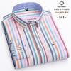 S-6XL Oxford Shirts for Men Long Sleeve Pure Cotton Solid Stripe Leisure Embroidered Horse Streetwear Business Plain Office 6XL