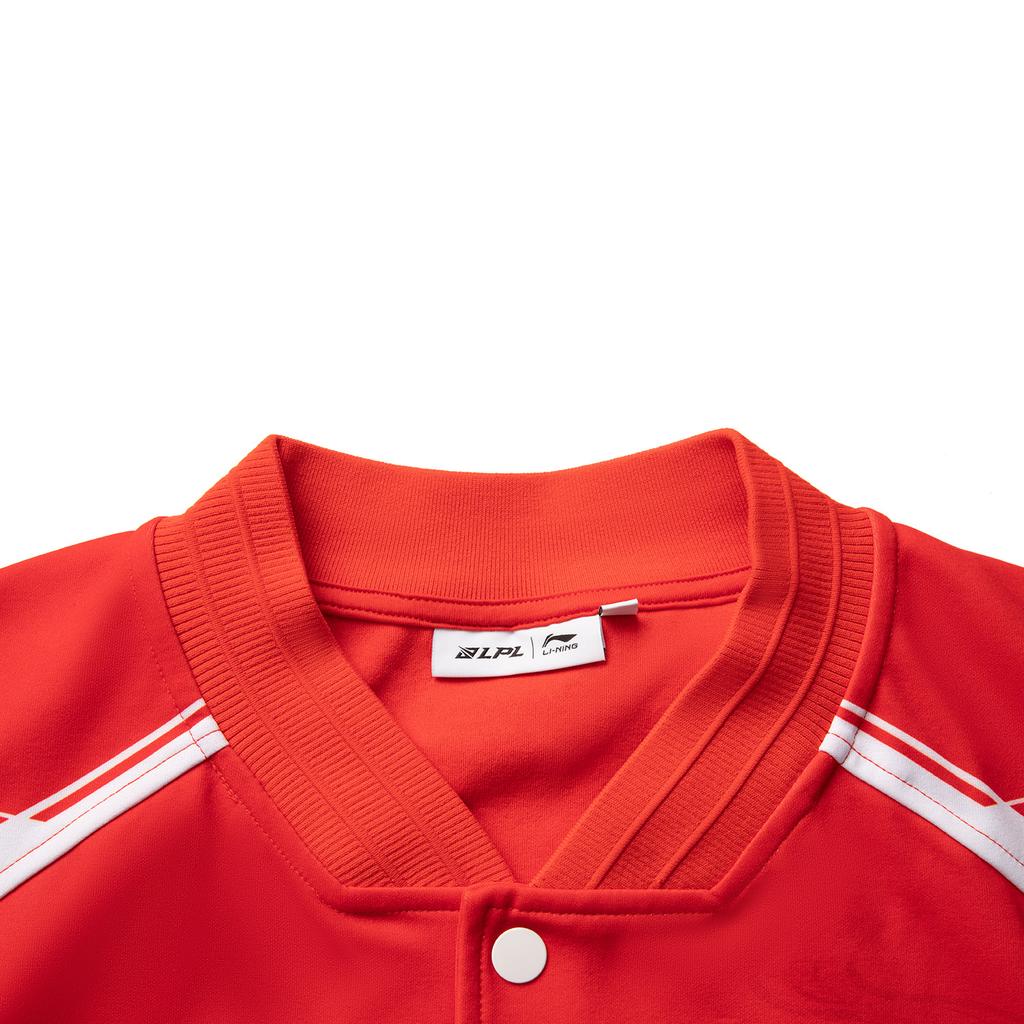 Li Ning X LPL Collaboration Spliced Single-Breasted Breathable Versatile Loose Jacket Unisex jackets Red AFDU795-1