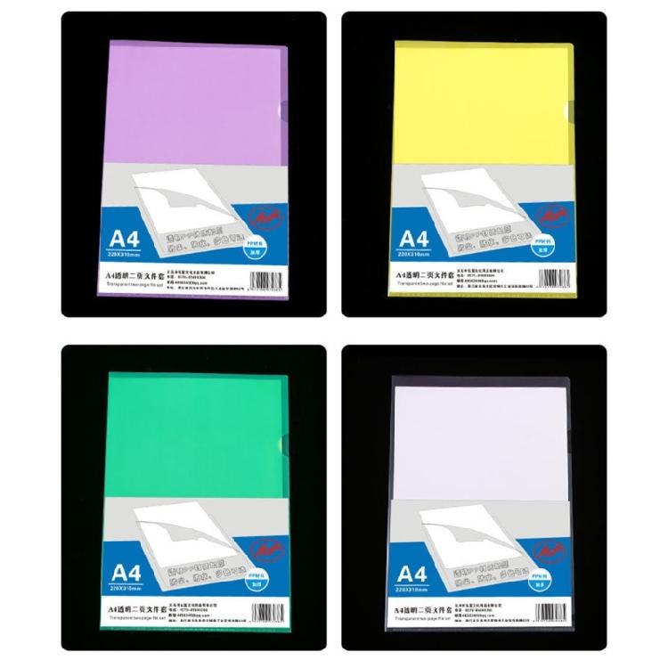 6 Color L Shaped Folder A 4 Plastic Folder Paper Clip Folder Presentation Folder for Protection File