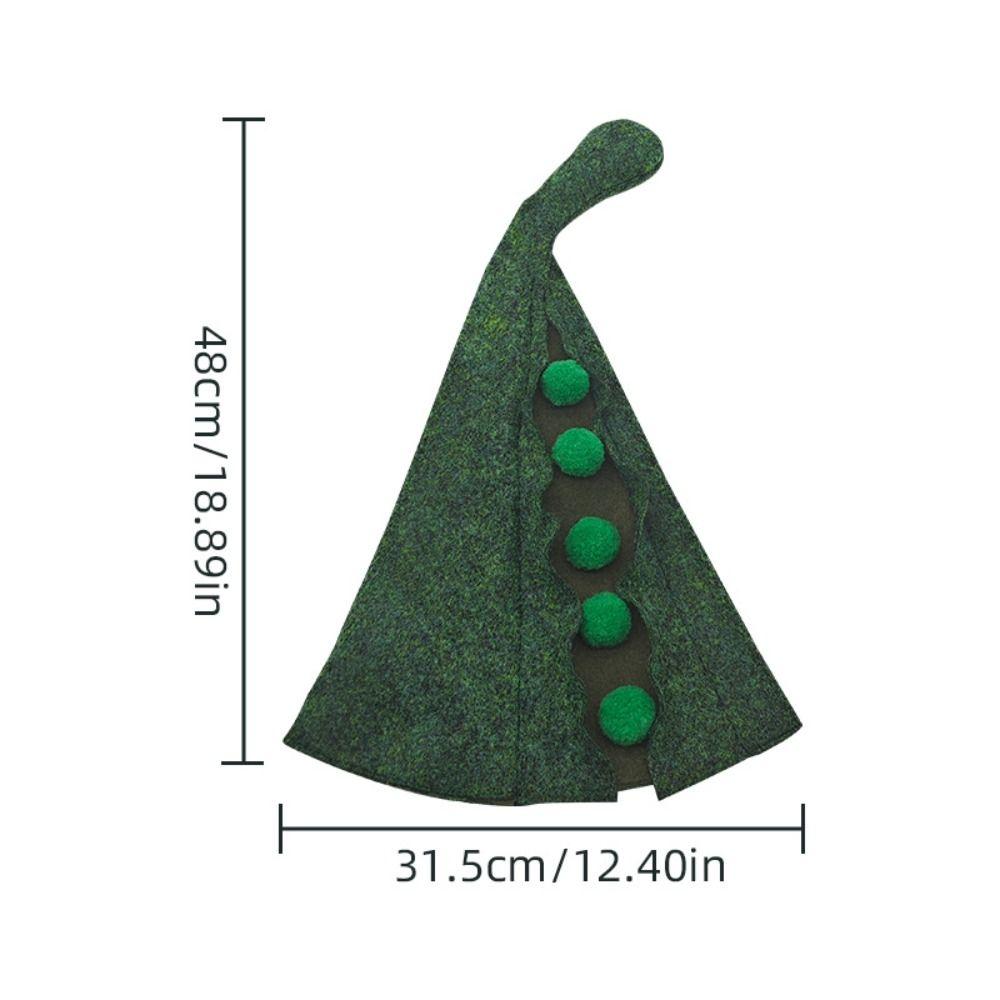 Polyester Peasecod Shape Hat Hair Decoration Pea Wizard Role Play Caps  Makeup Props