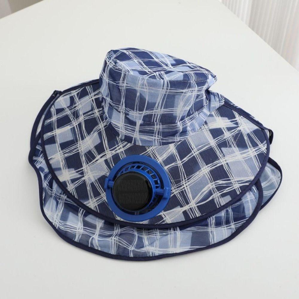 USB Charging Solar Fan Cap Anti-UV Cooling Fan Hat Women Sun Hat Fisherman Hat  Summer Season