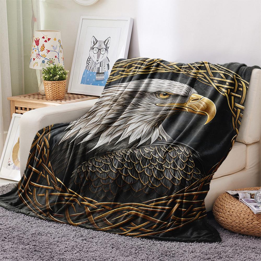 Eagle Print Flannel Blanket, High Quality Comfortable for All Seasons, Home Decor, Warmth and Comfort, Perfect for Christmas Gifts
