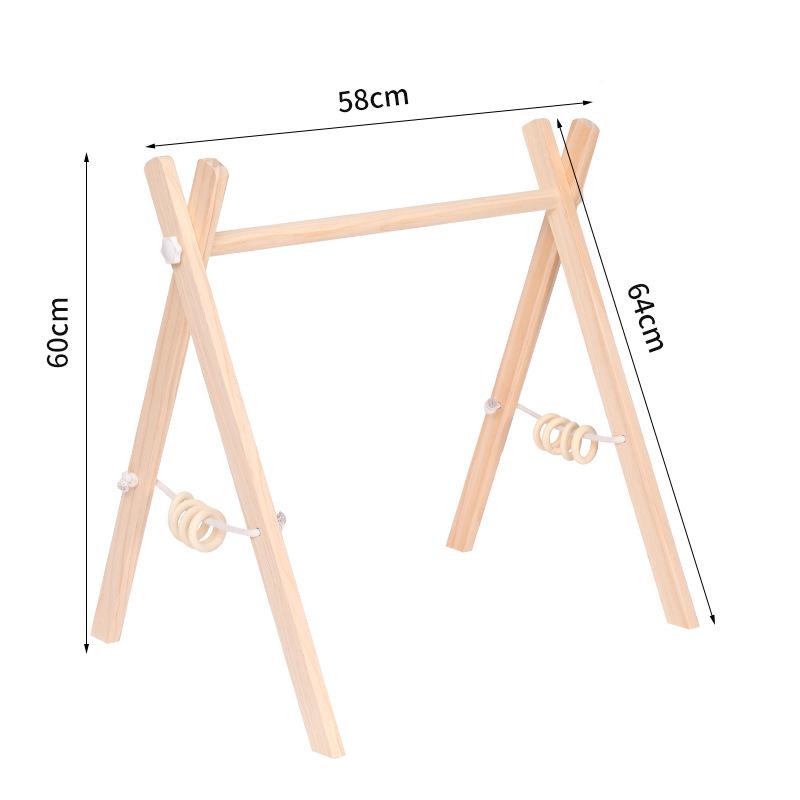 Nordic Wooden Baby Fitness Toy with Bells and Hanging Ornaments